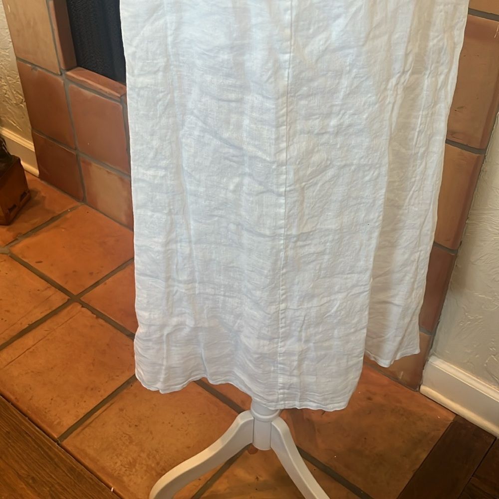 Francesca Bettini White Sheer Sleeveless Linen Dress, size S - Picture 7 of 10